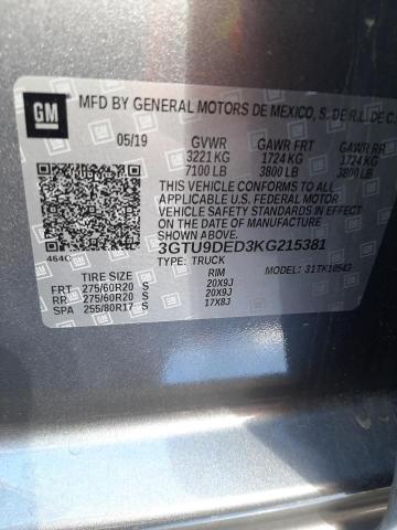 3GTU9DED3KG215381 GMC Sierra K1500 Slt