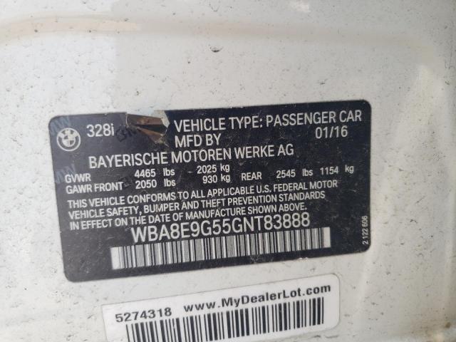 WBA8E9G55GNT83888 BMW 328 I Sulev