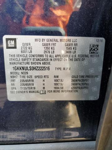 1GKKNULS0HZ222516 GMC Acadia Slt-1