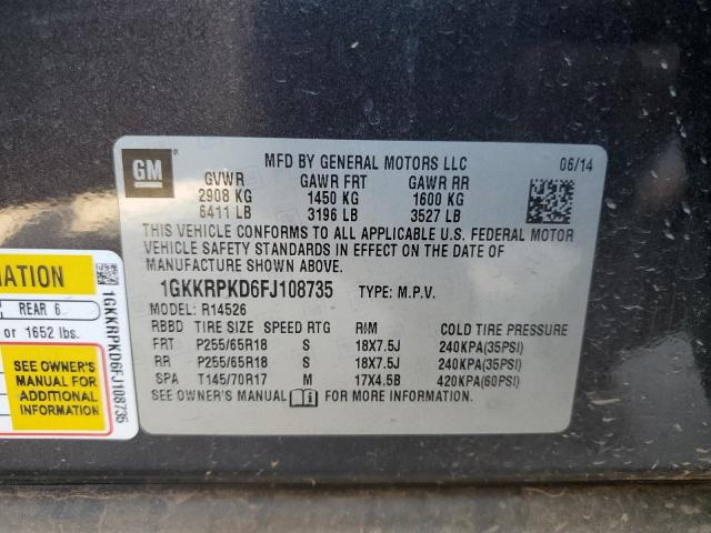 1GKKRPKD6FJ108735 GMC ACADIA SLE