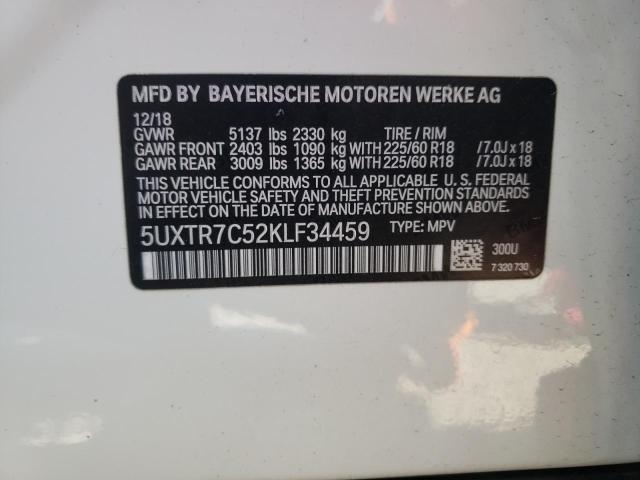 5UXTR7C52KLF34459 BMW X3 Sdrive30i