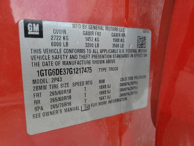 1GTG6DE37G1217475 GMC CANYON SLT