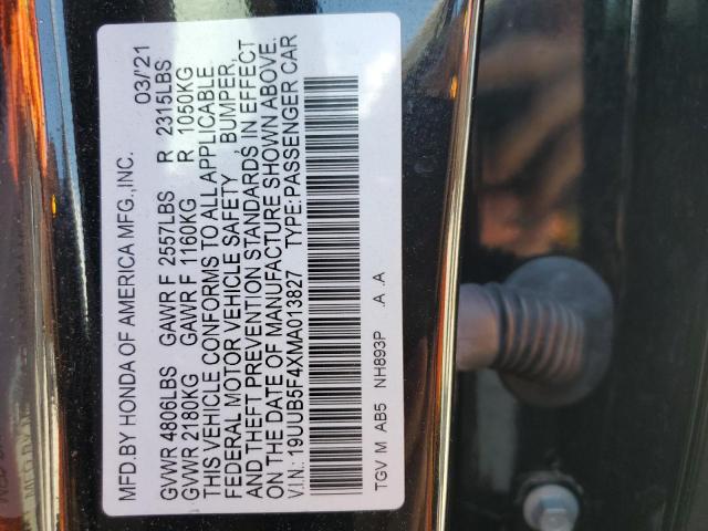 19UUB5F4XMA013827 Acura Tlx Technology