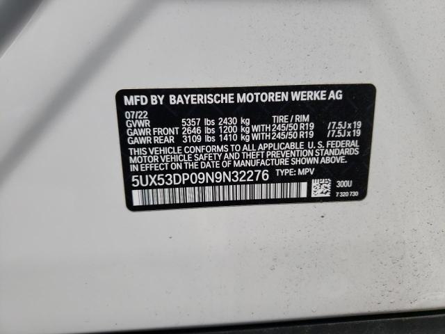5UX53DP09N9N32276 BMW X3 Xdrive30i