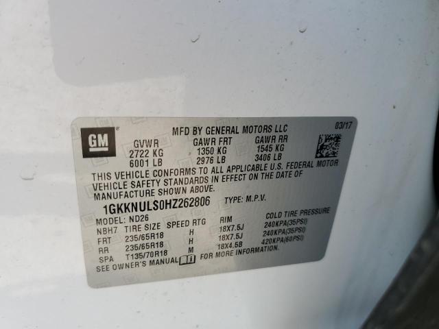 1GKKNULS0HZ262806 GMC Acadia Slt-1