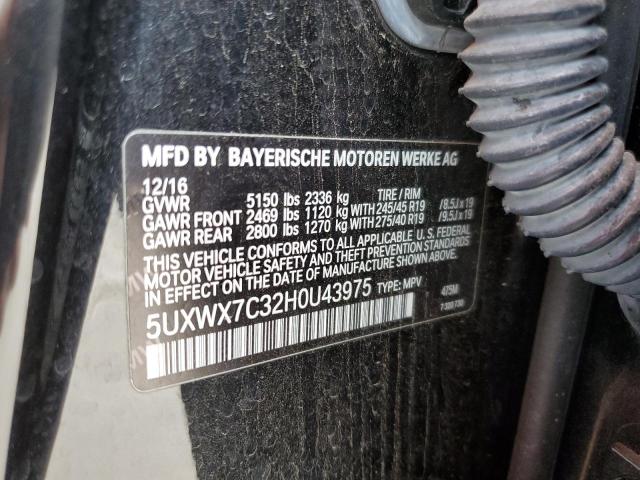5UXWX7C32H0U43975 BMW X3 Xdrive35i