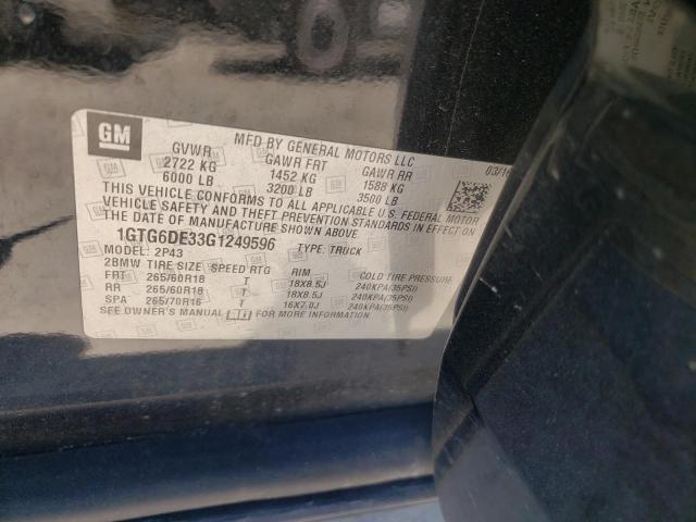 1GTG6DE33G1249596 GMC CANYON SLT