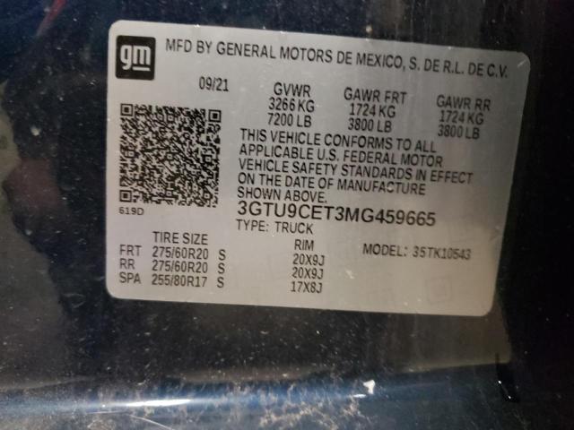 3GTU9CET3MG459665 GMC Sierra K1500 Elevation