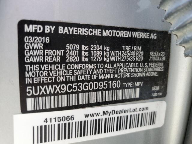 5UXWX9C53G0D95160 BMW X3 Xdrive28i