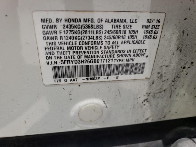 5FRYD3H26GB017121 Acura MDX