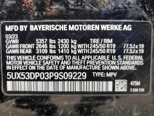 5UX53DP03P9S09229 BMW X3 Xdrive30i