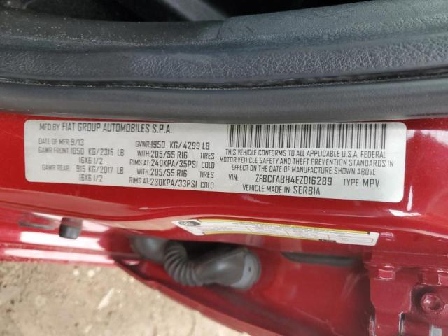 ZFBCFABH4EZ016289 Fiat 500l Easy