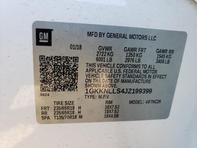 1GKKNLLS4JZ199399 GMC ACADIA SLE