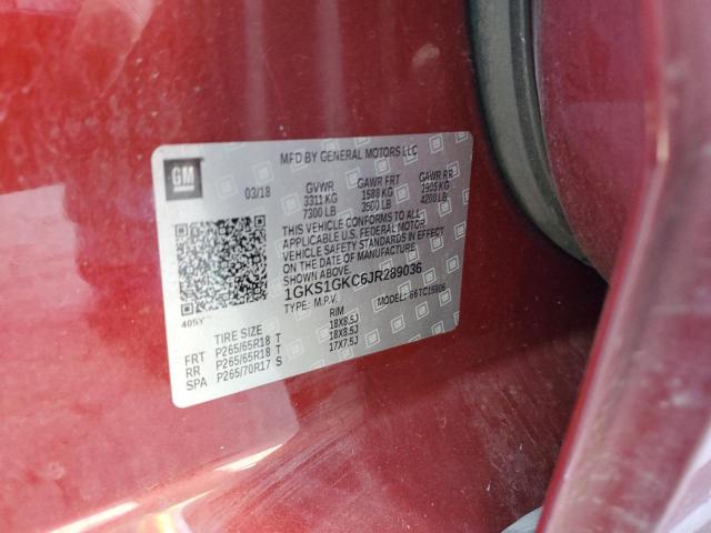 1GKS1GKC6JR289036 GMC Yukon Xl C1500 Slt
