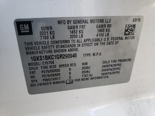 1GKS1BKC1GR290946 GMC YUKON SLT