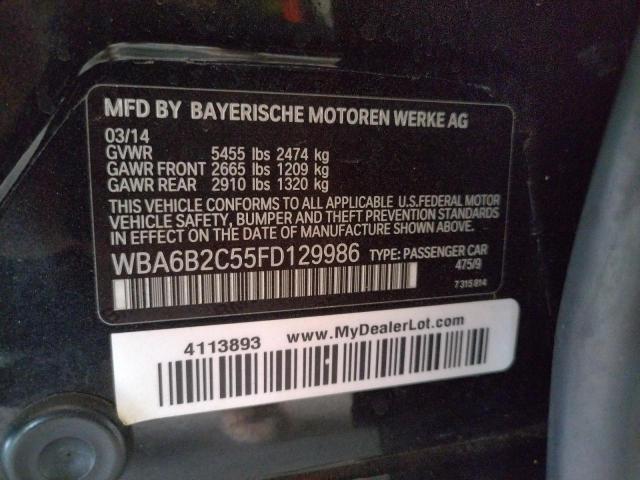 WBA6B2C55FD129986 BMW 650 I Gran Coupe