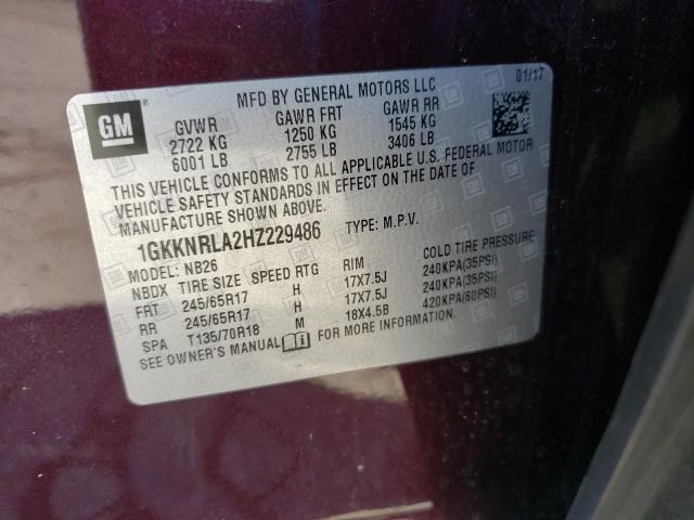 1GKKNRLA2HZ229486 GMC ACADIA SLE