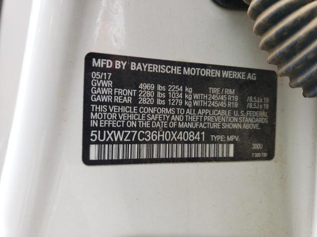 5UXWZ7C36H0X40841 BMW X3 Sdrive28i