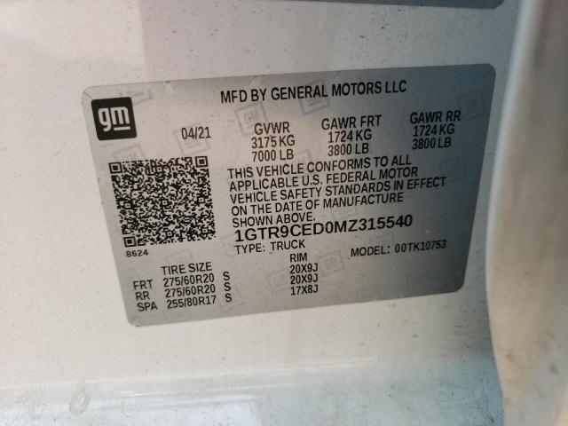 1GTR9CED0MZ315540 GMC Sierra K1500 Elevation