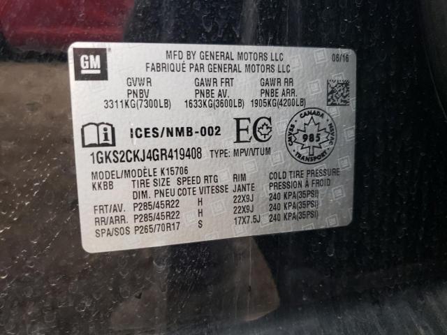 1GKS2CKJ4GR419408 GMC YUKON DENALI