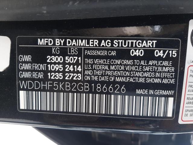 WDDHF5KB2GB186626 Mercedes-Benz E 350