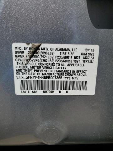 5FNYF4H46EB007365 Honda Pilot Ex