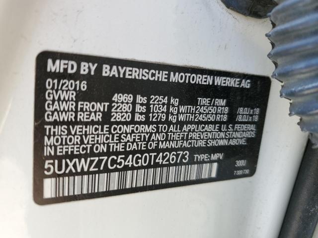 5UXWZ7C54G0T42673 BMW X3 Sdrive28i
