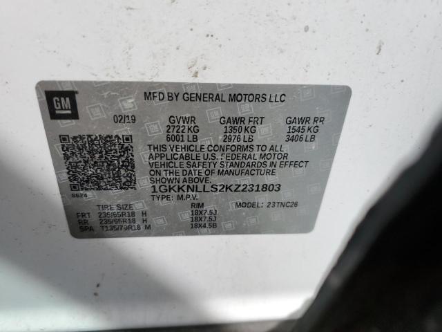1GKKNLLS2KZ231803 GMC ACADIA SLE