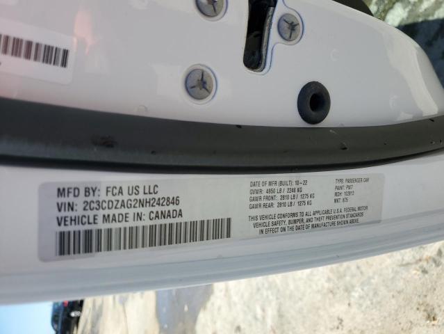 2C3CDZAG2NH242846 Dodge Challenger Sxt