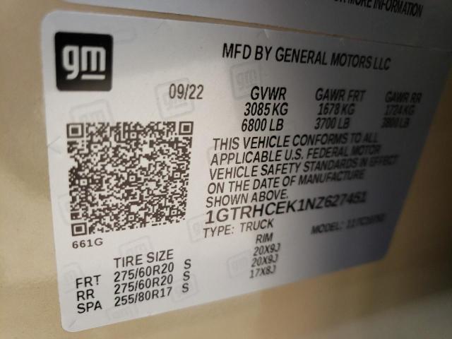 1GTRHCEK1NZ627451 GMC Sierra C1500 Elevation