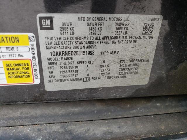 1GKKRNED2EJ151998 GMC ACADIA SLE