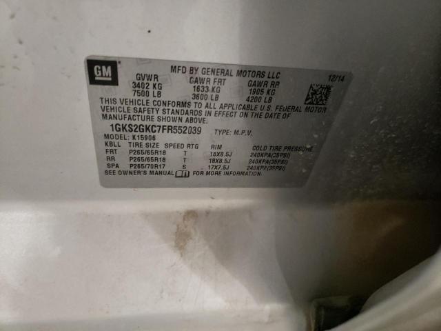 1GKS2GKC7FR552039 GMC Yukon Xl K1500 Sle