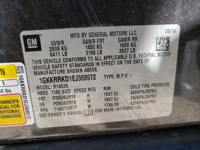 1GKKRRKD1EJ368972 GMC Acadia Slt-1