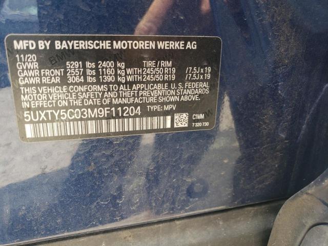 5UXTY5C03M9F11204 BMW X3 Xdrive30i
