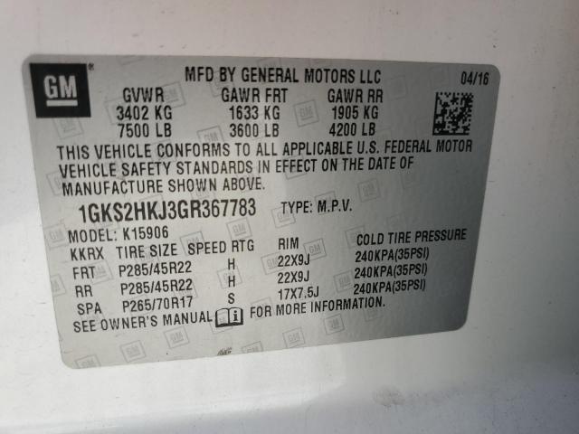 1GKS2HKJ3GR367783 GMC YUKON XL DENALI