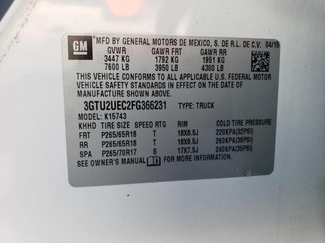 3GTU2UEC2FG366231 GMC Sierra K1500 Sle
