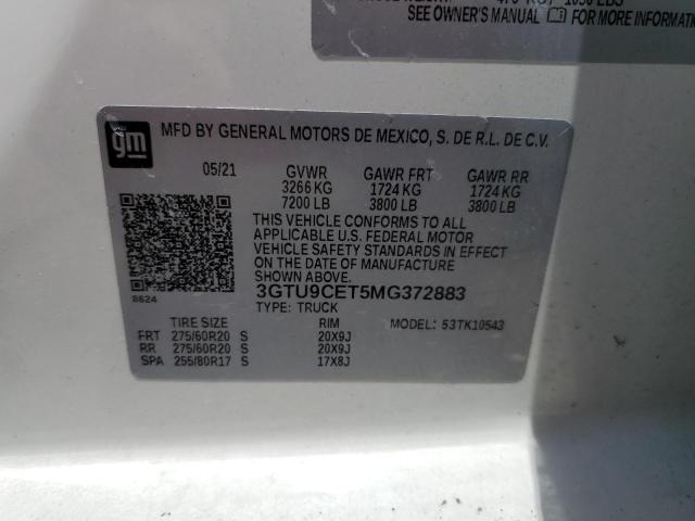 3GTU9CET5MG372883 GMC Sierra K1500 Elevation