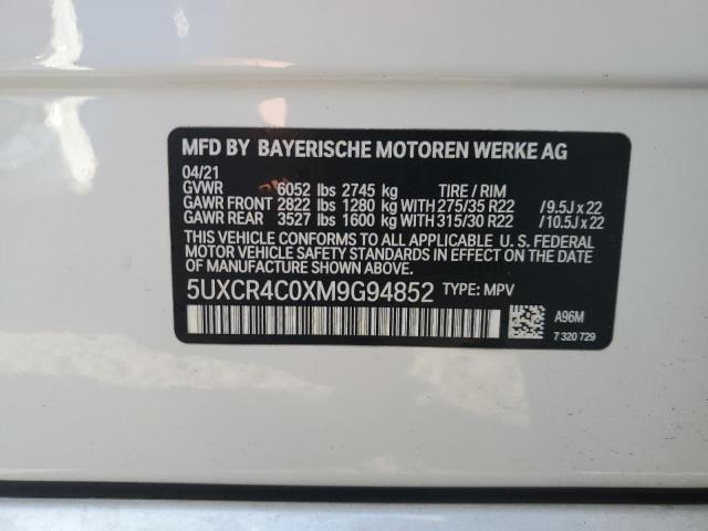 5UXCR4C0XM9G94852 BMW X5 Sdrive 40i