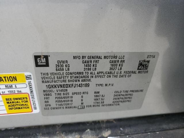1GKKVNEDXFJ143189 GMC ACADIA SLE