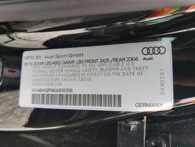 WUABWGFF8KA906358 Audi RS3