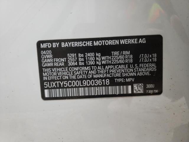 5UXTY5C00L9D03618 BMW X3 Xdrive30i