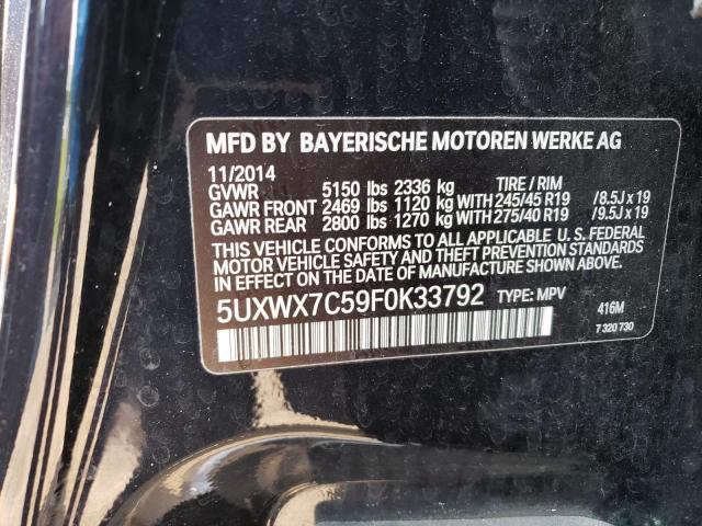 5UXWX7C59F0K33792 BMW X3 Xdrive35i