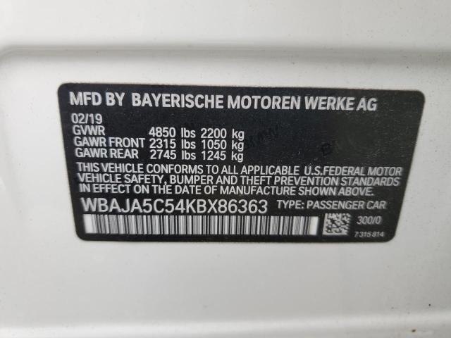 WBAJA5C54KBX86363 BMW 530 I