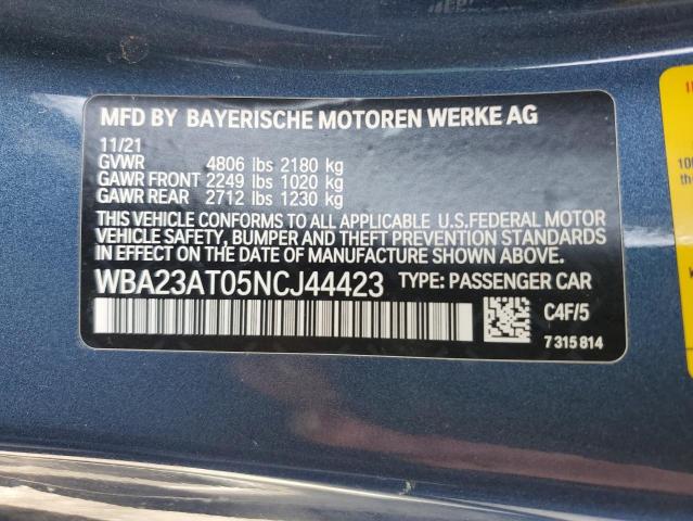 WBA23AT05NCJ44423 BMW 430I
