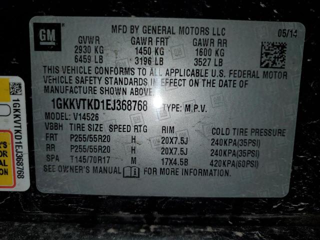 1GKKVTKD1EJ368768 GMC Acadia Denali