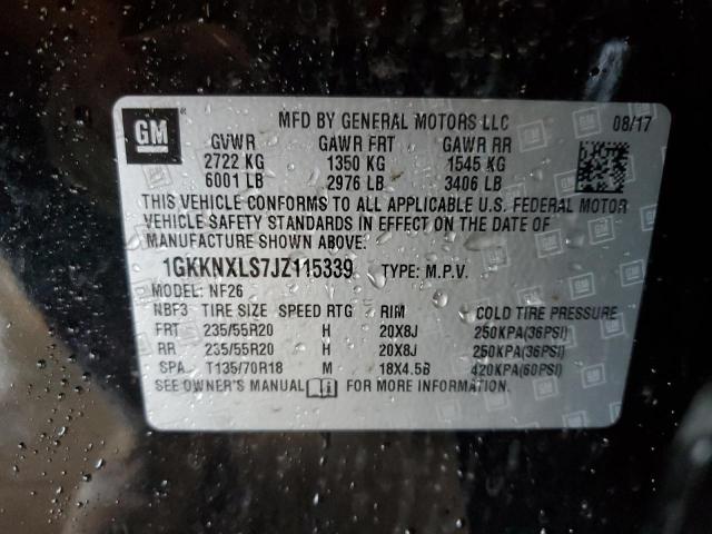 1GKKNXLS7JZ115339 GMC Acadia Denali