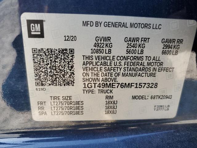 1GT49ME76MF157328 GMC Sierra K2500 Sle