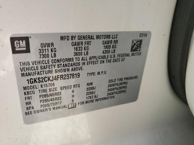 1GKS2CKJ4FR237819 GMC YUKON DENALI
