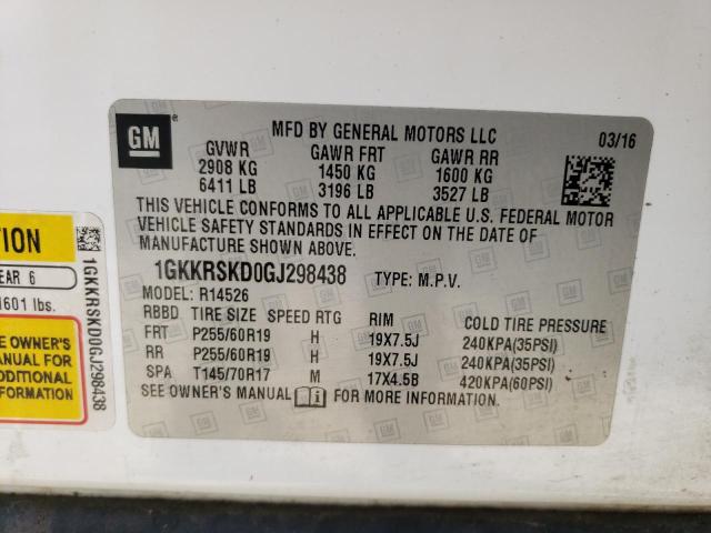1GKKRSKD0GJ298438 GMC Acadia Slt-2