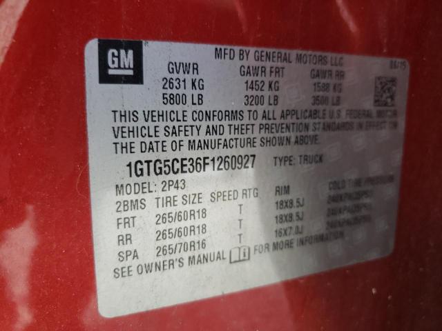 1GTG5CE36F1260927 GMC CANYON SLT